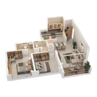 Menlo Joywoods Bavdhan 2 BHK Floor Plan Image
